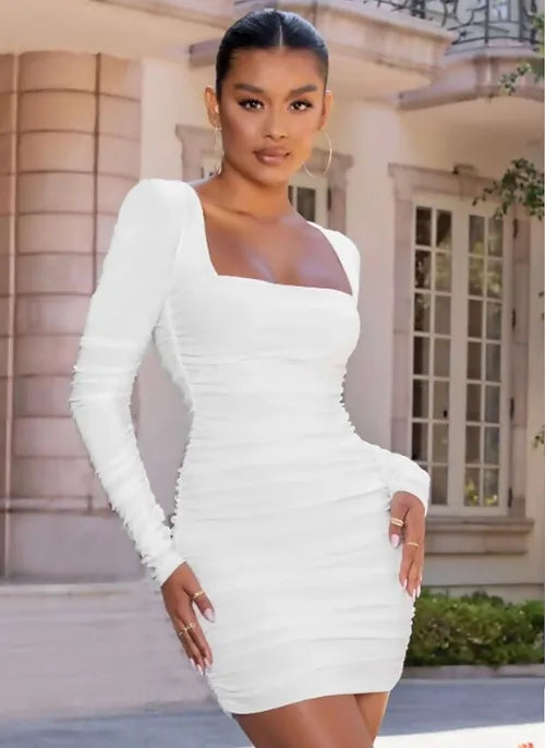 White Stunning long sleeved dress